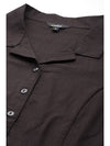 Collared Front Open Shirt - Black
