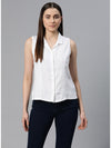 Collared Front Open Shirt - White