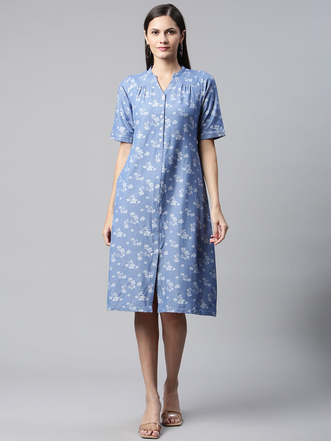 Ayaany Women Blue Stretchable Casual Dress
