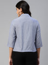 Ayaany Women All Purpose Collared Blue Shirt