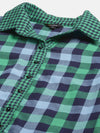 Ayaany Women Double Layer Check Green Shirt