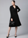 Ayaany Women Collared formal Black Dress