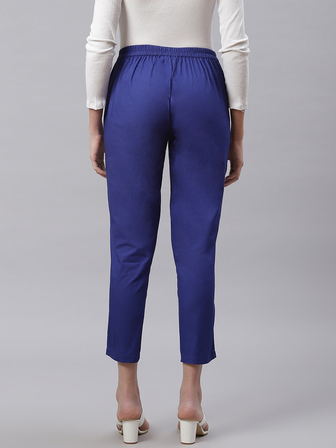 Buy Women Blue Regular Fit Solid Casual Trousers Online  769866  Allen  Solly