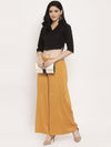 Ayaany Women Gold Casual Flared Plazzo