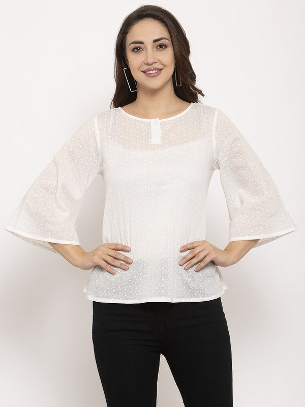 Ayaany Women White Smart Casual Top