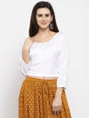 Ayaany Women White Smart Casual Blouse