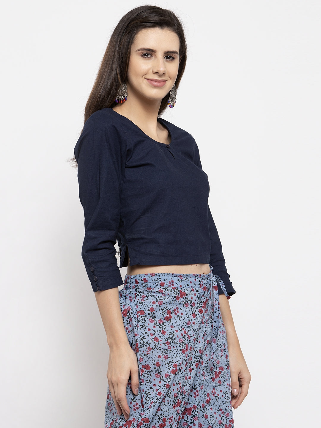 Ayaany Women Blue Smart Casual Blouse