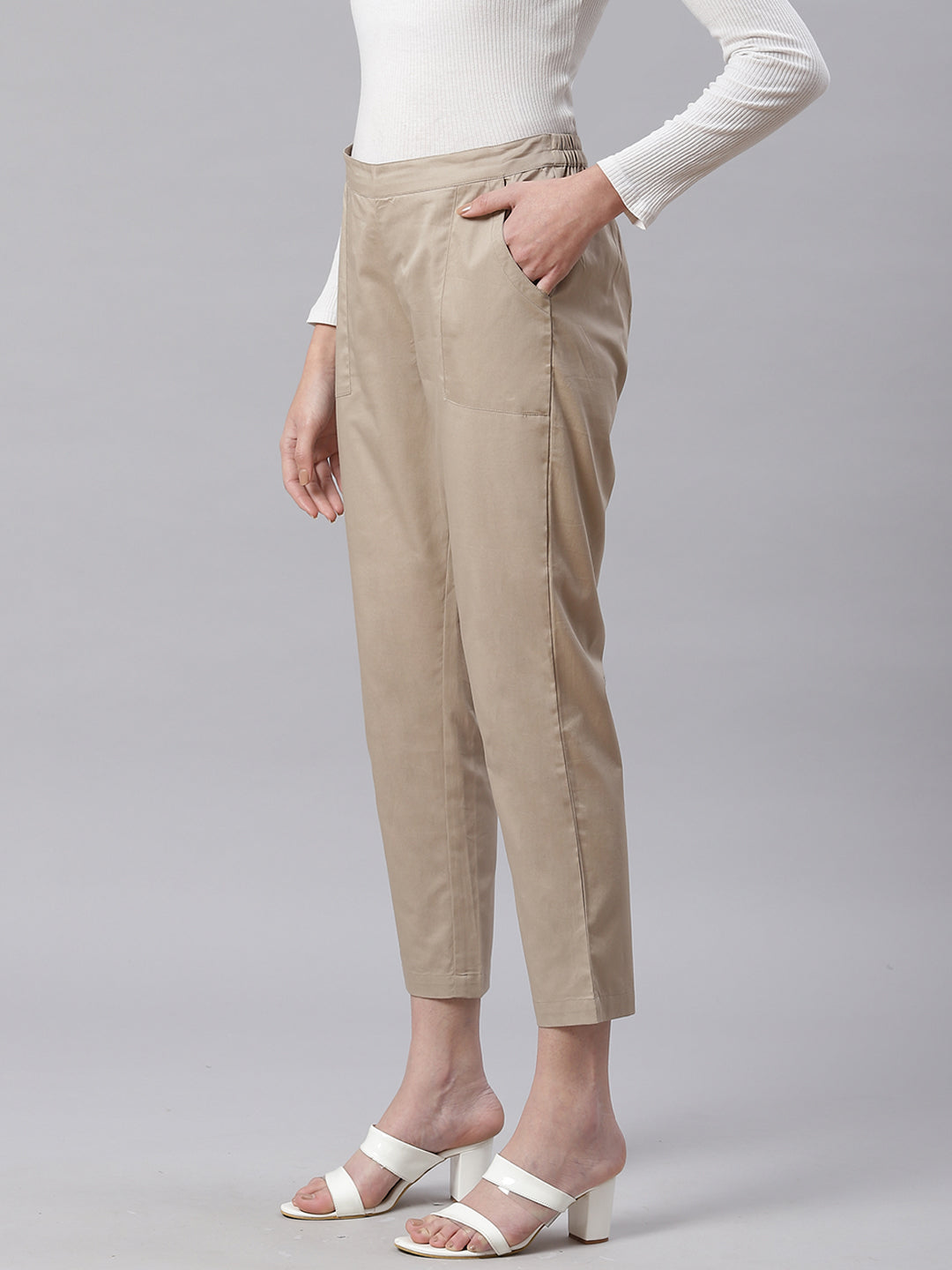 Beige Smart Casual Pant  Ayaanycom