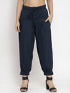 Ayaany All Purpose Navy Blue Crop Pants with Smart Fit