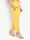 Ayaany Women's Yellow All Purpose Crop Pants with Smart Fit