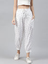 Creme All Purpose Crop Pants With Smart Fit
