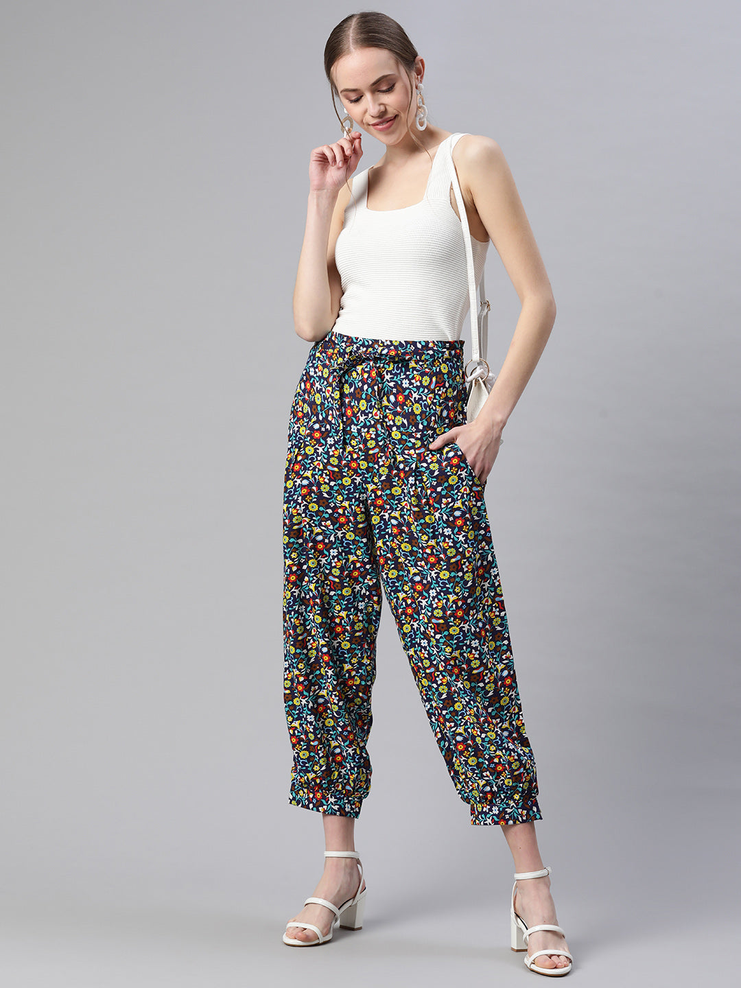 InWeave Bottoms  Buy InWeave Blue Floral Harem Pant Online  Nykaa Fashion
