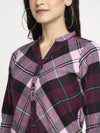 Ayaany Women Purple Flannel Dress with Pockets