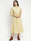 Ayaany Women Yellow Long Fit Flared Dress