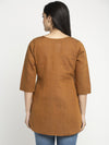 Ayaany Women Brown Casual Round Neck Top