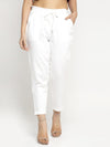 Ayaany Women All Purpose Casual White Pants with Smart Fit