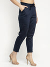Ayaany Women All Purpose Casual Blue Pants with Smart Fit