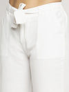 Ayaany Women All Purpose White Capri Pants with Smart Fit