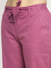 Ayaany Women All Purpose Pink Capri Pants with Smart Fit