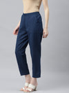 Ayaany Women All Purpose Blue Casual Pants With Smart Fit