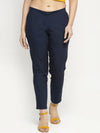 Ayaany Women All Purpose Casual Navy Blue Pants with Smart Fit