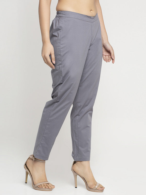 Ayaany Women All Purpose Casual Grey Pants with Smart Fit