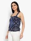 Ayaany Women's Blue Strappy Crop Top