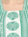 Women Green Cotton Casual Dress