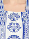 Women Blue Cotton Casual Dress