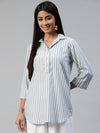 Ayaany Women Cream Cotton Casual Top