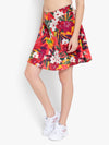 Women Red Printed Floral Cotton Lined Short Skirt