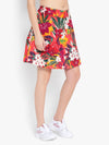 Women Red Printed Floral Cotton Lined Short Skirt