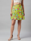 Ayaany Women Yellow Printed Floral Cotton Lined Short Skirt