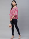 Pink Cotton Casual Top