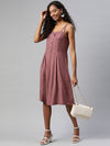 Ayaany Women Red Collard Neck Casual Dress