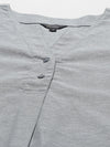 Grey Cotton Casual Tunic