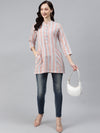 Cream Cotton Tunic With Front Pocket