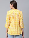 Ayaany Women V neck Yellow Frilled Shirt