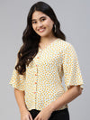 Ayaany Women All Purpose Yellow Cotton Casual Top