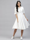 White Linen Cotton Dress