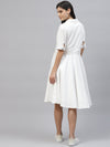 White Linen Cotton Dress