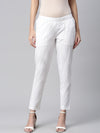 Ayaany Women All Purpose Casual Stretchable Ealsticated White Pants 