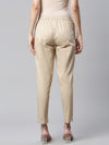 Ayaany Women All Purpose Casual Stretchable Ealsticated Beige Pants 