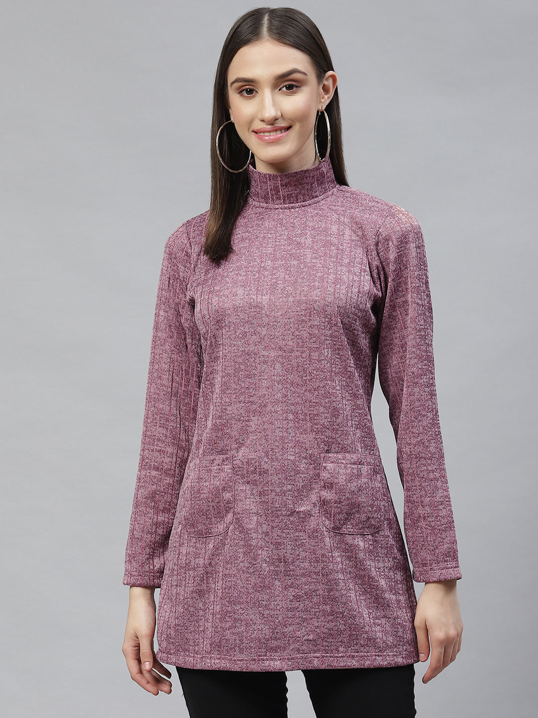 High Neck Front Pocket Tunic