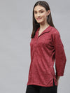 Collerd Red Casual Top