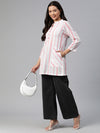 Ayaany Women White Cotton Tunic With Front Pocket