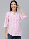 Pink Collared Front Open Shirt