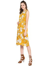 Ayaany Women Mustard Floral Casual Dress