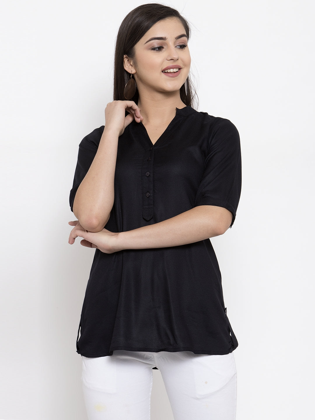 Ayaany Women Black Casual Top