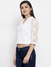 Ayaany Women White Casual Top White